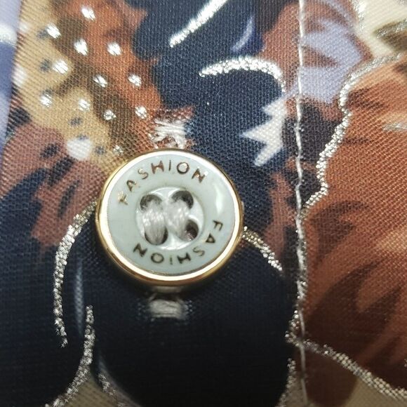 Fashion floral print button-down shirt size large - Picture 6 of 15